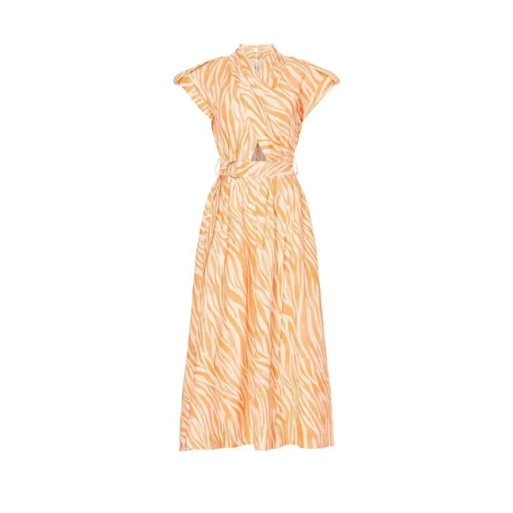 Derek Lam CrossFront Zebra Print Midi Dress Italian size 38